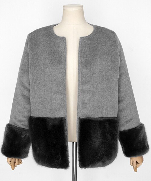 DHOLIC（ディーホリック）の「ファーヘムオープンジャケット（その他アウター・レディース・ホワイト/ベージュ/ブラック/グレー・FREE）」の3枚目の写真