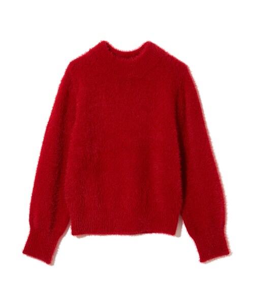 GRL（グレイル）の「ハイネックボリュームスリーブシャギーニット（ニット/セーター・レディース・ブラック/レッド/ピンク/グリーン/ネイビー/パープル/グレー/アイボリー・F）」の8枚目の写真