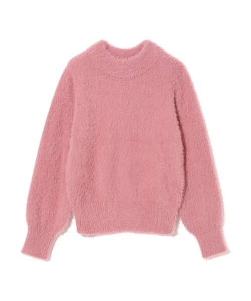 GRL（グレイル）の「ハイネックボリュームスリーブシャギーニット（ニット/セーター・レディース・ブラック/レッド/ピンク/グリーン/ネイビー/パープル/グレー/アイボリー・F）」の7枚目の写真