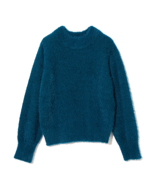 GRL（グレイル）の「ハイネックボリュームスリーブシャギーニット（ニット/セーター・レディース・ブラック/レッド/ピンク/グリーン/ネイビー/パープル/グレー/アイボリー・F）」の4枚目の写真