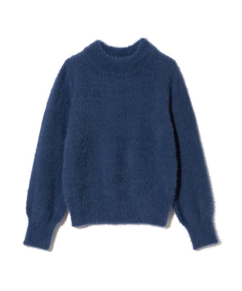 GRL（グレイル）の「ハイネックボリュームスリーブシャギーニット（ニット/セーター・レディース・ブラック/レッド/ピンク/グリーン/ネイビー/パープル/グレー/アイボリー・F）」の5枚目の写真