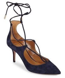 Aquazzura | Christy Ankle Lace-Up Leather Pumps(パンプス)