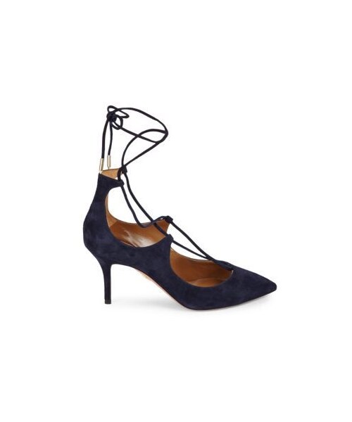 Aquazzura（アクアズーラ）の「Christy Ankle Lace-Up Leather Pumps（パンプス・レディース・Ink・36.5 (6.5)/35 (5)/40 (10)/38 (8)/39.5 (9.5)/37.5 (7.5)/36 (6)）」の2枚目の写真