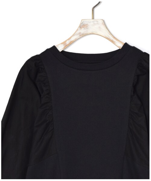 w closet（ダブルクローゼット）の「【S/S】異素材袖スワトー刺繍プルオーバー（トップス・レディース・オフホワイト/ピンク/サックス/ブラック・FREE）」の18枚目の写真