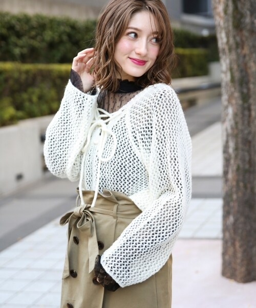Heather（ヘザー）の「スカシアミ＊レースUPニット（）」 - WEAR