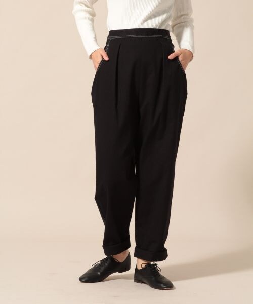 LOWRYS FARM（ローリーズファーム）の「★WEB先行予約アイテム★カツラギストレッチテーパード（パンツ・アイボリー/ブラック/ベージュ）」の2枚目の写真