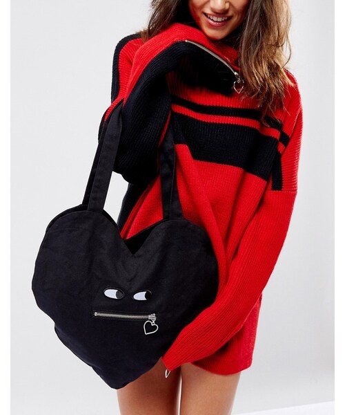 lazy oaf レイジーオーフ ハート ビッグクラッチバッグ 鞄