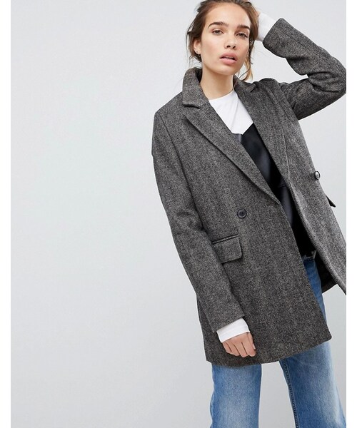 pull and bear checked coat