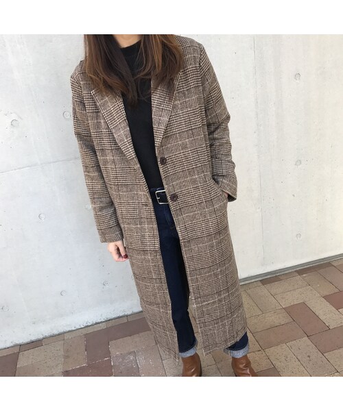 copine(コピン)の「グレンチェックロングチェスターコート(2color)(チェスターコート・レディース・その他)」の12枚目の写真