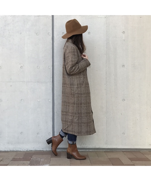 copine(コピン)の「グレンチェックロングチェスターコート(2color)(チェスターコート・レディース・その他)」の8枚目の写真