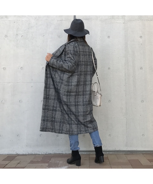 copine(コピン)の「グレンチェックロングチェスターコート(2color)(チェスターコート・レディース・その他)」の6枚目の写真