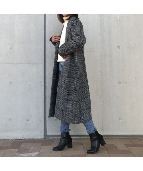 copine(コピン)の「グレンチェックロングチェスターコート(2color)(チェスターコート・レディース・その他)」の2枚目の写真