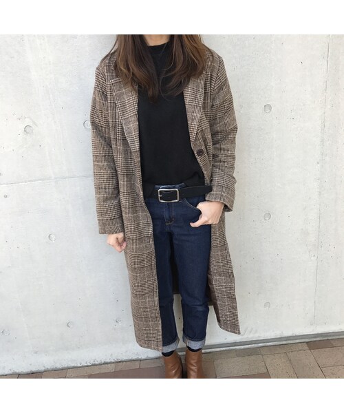 copine(コピン)の「グレンチェックロングチェスターコート(2color)(チェスターコート・レディース・その他)」の10枚目の写真