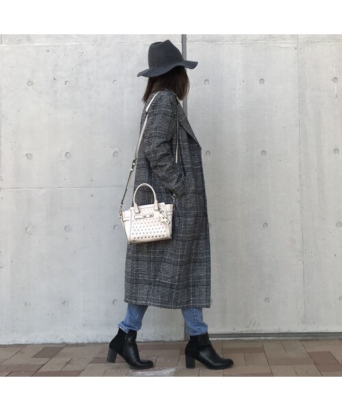 copine(コピン)の「グレンチェックロングチェスターコート(2color)(チェスターコート・レディース・その他)」の5枚目の写真