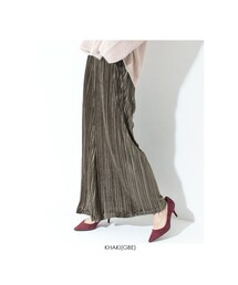 Sheson | Sheson(シーズン) ランダムプリーツベロアフレアパンツ(その他パンツ)