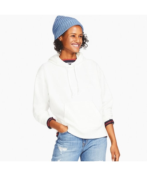 UNIQLO（ユニクロ）の「スウェットプルパーカ（長袖）＋（パーカー・レディース・GREEN 51/RED 14/GRAY 06/BLACK 09/WHITE 00・3XL/S/XXL/L/XL/M/XS）」の2枚目の写真