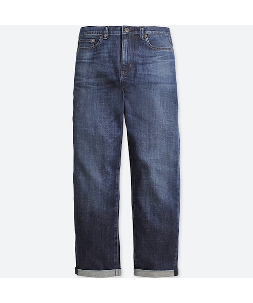 UNIQLO（ユニクロ）の「ハイライズストレートアンクルジーンズ（丈標準70cm）（デニムパンツ・レディース・WHITE 00/BLUE 67/BLUE 65/NAVY 69・21/32/30/22/34/23/28/27/29/24/26/36/25）」の2枚目の写真