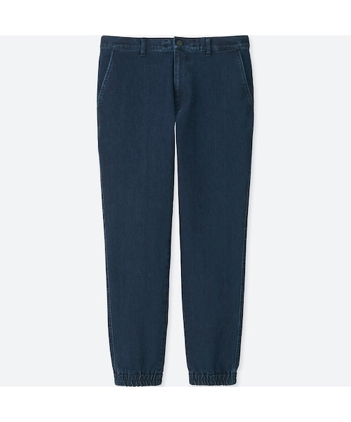 UNIQLO（ユニクロ）の「ジョガーパンツ（デニム・丈標準66～72cm）（デニムパンツ・メンズ・BLUE 66/BLUE 68・S/XL/XS/3XL/L/4XL/XXL/M）」の2枚目の写真