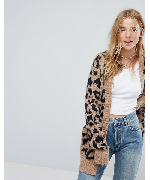 hollister leopard print cardigan
