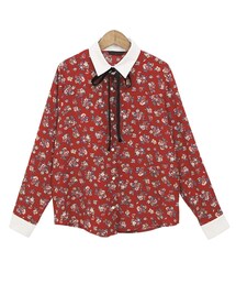 Dailyabout | パールボタンフラワー柄ブラウス(シャツ/ブラウス)