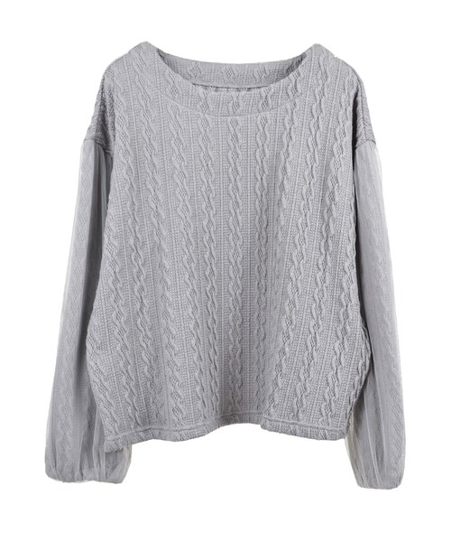 STYLEBLOCK（スタイルブロック）の「オーバーチュールスリーブプルオーバー（Tシャツ/カットソー・レディース・ベージュ/グレー/ネイビー/ブラック・M）」の2枚目の写真