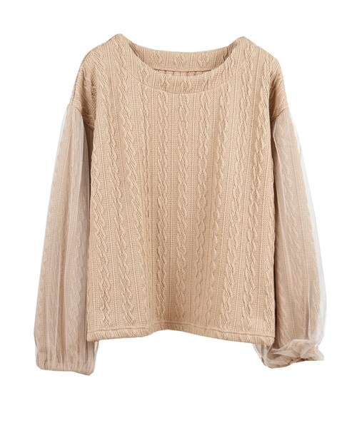 STYLEBLOCK（スタイルブロック）の「オーバーチュールスリーブプルオーバー（Tシャツ/カットソー・レディース・ベージュ/グレー/ネイビー/ブラック・M）」の3枚目の写真