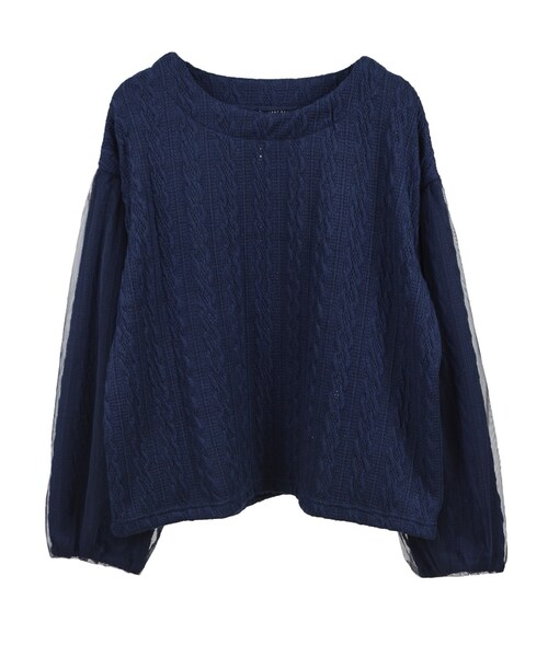 STYLEBLOCK（スタイルブロック）の「オーバーチュールスリーブプルオーバー（Tシャツ/カットソー・レディース・ベージュ/グレー/ネイビー/ブラック・M）」の4枚目の写真