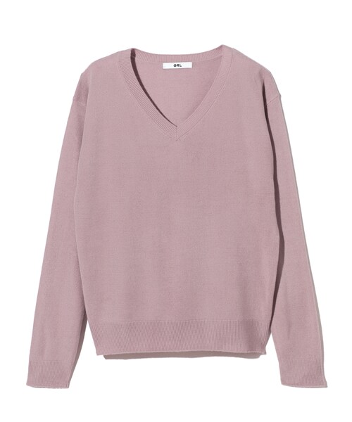 GRL（グレイル）の「Vネックカシミヤタッチニットトップス（ニット/セーター・レディース・ブラック/レッド/ブルー/ピンク/グリーン/パープル/グレー/ボルドー/ラベンダー/ベージュ/キャメル/オフホワイト/レンガ/濃いピンク・M）」の3枚目の写真