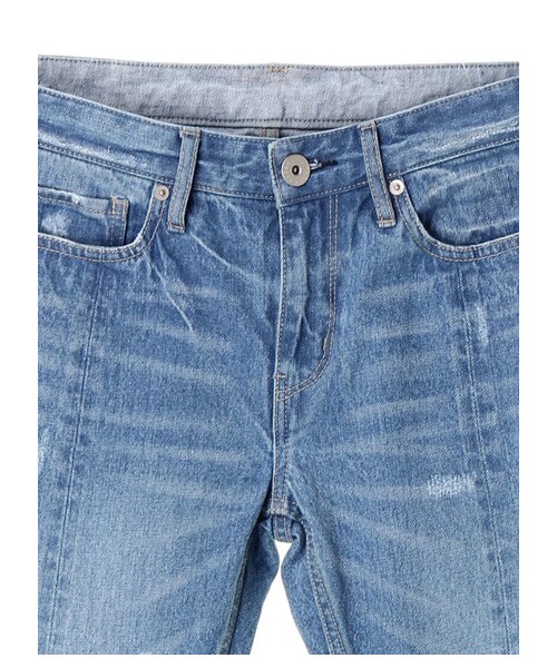 YECCA VECCA（イェッカヴェッカ）の「【先行予約】切替カットオフデニム（パンツ・インディゴ/ライトインディゴ・S/M）」の4枚目の写真