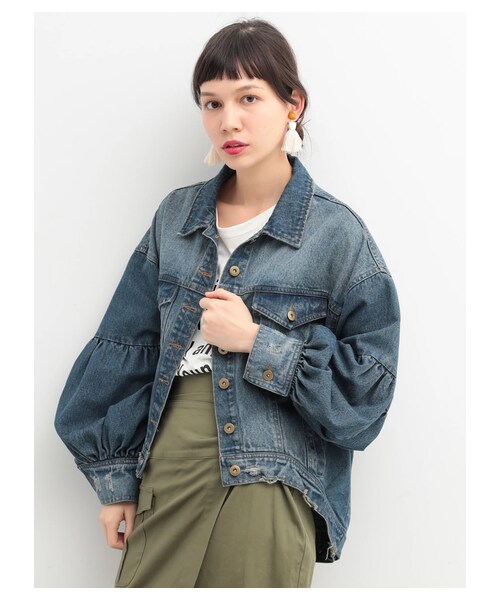 YECCA VECCA(イェッカヴェッカ)の「【先行予約】袖ボリュームGジャン(ジャケット/アウター・インディゴ・F)」の1枚目の写真