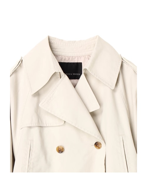 YECCA VECCA（イェッカヴェッカ）の「【先行予約】ショートトレンチコート（ジャケット/アウター・アイボリー/キャメル/サックスブルー・F）」の4枚目の写真