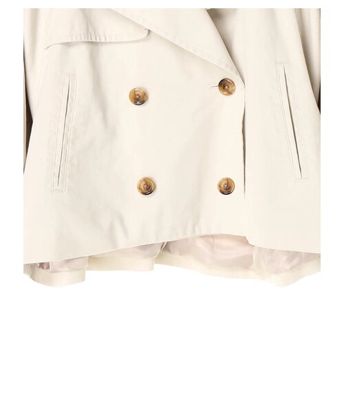 YECCA VECCA（イェッカヴェッカ）の「【先行予約】ショートトレンチコート（ジャケット/アウター・アイボリー/キャメル/サックスブルー・F）」の6枚目の写真