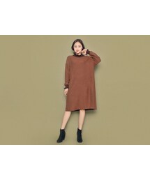 HOTPING | サイドスリットフリルネックリブワンピース(ワンピース)