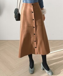 DHOLIC | Aラインボタンロングスカート(スカート)