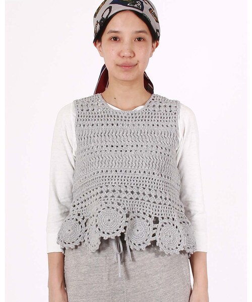 レア✨ 45R チューブヤーンかぎ針NO SLEEVE TOP ハンドニット 45R（フォーティファイブアール）の「チューブヤーンかぎ針NO SLEEVE