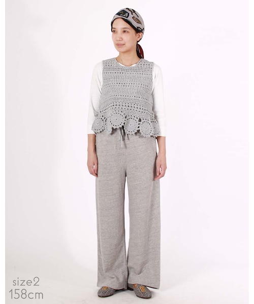 レア✨ 45R チューブヤーンかぎ針NO SLEEVE TOP ハンドニット レア✨ 45R チューブヤーンかぎ針NO SLEEVE TOP ハンドニット レア