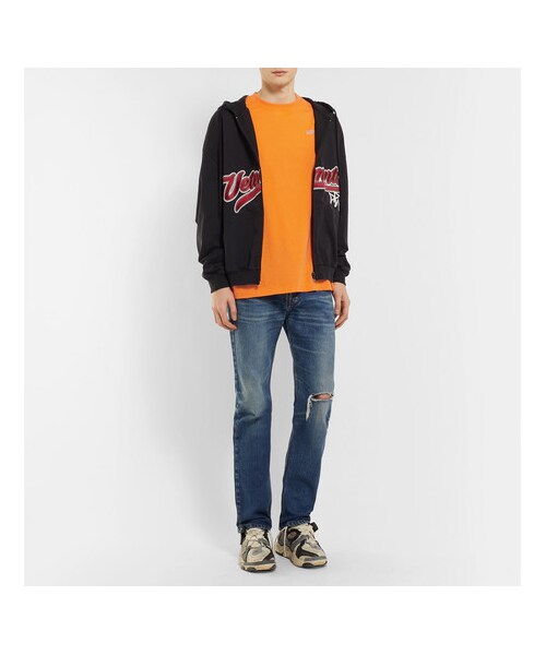 VETEMENTS（ヴェトモン）の「Vetements Staff Printed Cotton-Jersey T-Shirt（Tシャツ/カットソー・メンズ・Orange・XS/M/S/L）」の3枚目の写真