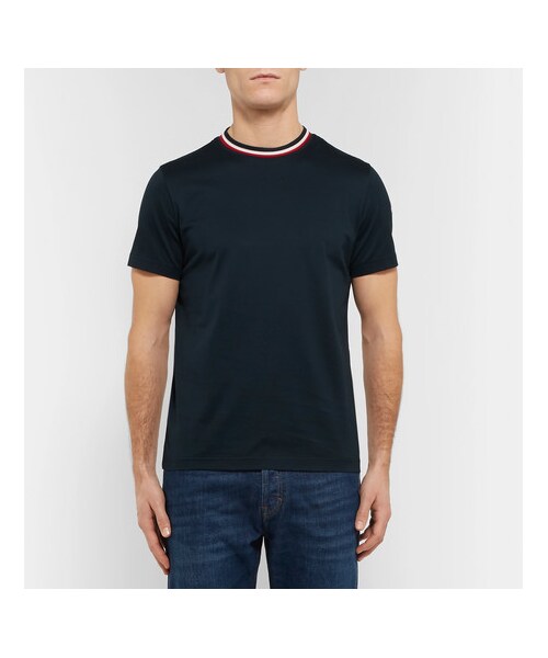 【MONCLER】STRIPED COTTON T-SHIRT Tシャツ ストライプ MONCLER】STRIPED COTTON T-SHIRT Tシャツ ストライプ (MONCLER