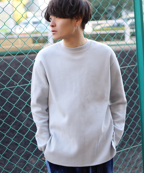 LIDNM（リドム）の「ミラノリブオフショルダーニット（ニット/セーター・メンズ・グレー・S/M/L）」の2枚目の写真