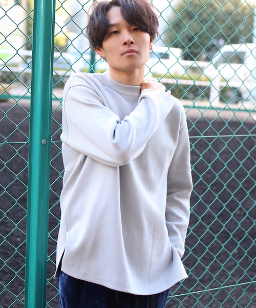 LIDNM（リドム）の「ミラノリブオフショルダーニット（ニット/セーター・メンズ・グレー・S/M/L）」の4枚目の写真