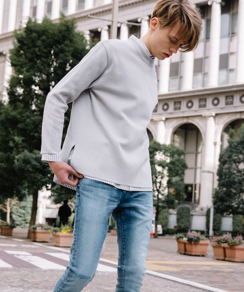 LIDNM（リドム）の「ミラノリブオフショルダーニット（ニット/セーター・メンズ・グレー・S/M/L）」の9枚目の写真