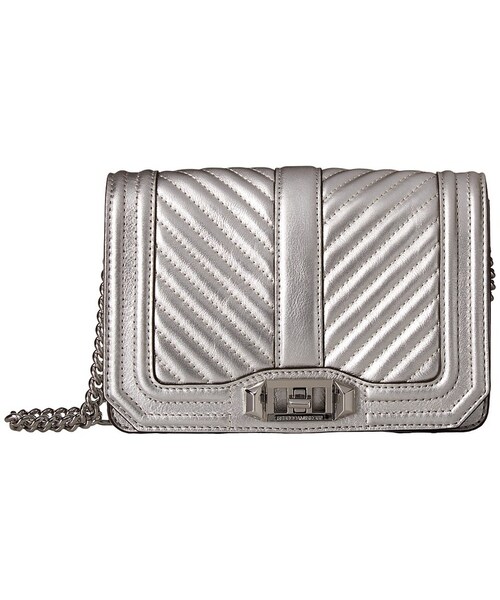 REBECCA MINKOFF（レベッカミンコフ）の「Rebecca Minkoff - Chevron Quilted Small Love Crossbody Cross Body Handbags（ショルダーバッグ・レディース・Bianco/Brass Metallic/Carnation Red/Silver・One Size）」の3枚目の写真