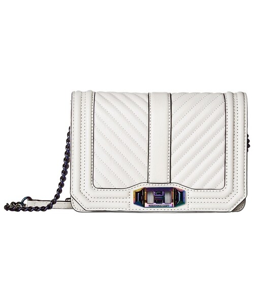 REBECCA MINKOFF（レベッカミンコフ）の「Rebecca Minkoff - Chevron Quilted Small Love Crossbody Cross Body Handbags（ショルダーバッグ・レディース・Bianco/Brass Metallic/Carnation Red/Silver・One Size）」の4枚目の写真