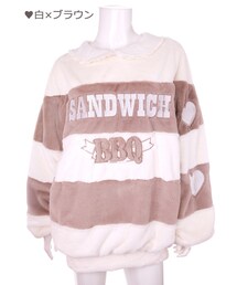 Bobon21 | ボーダーオーバーサイズフリーストップス-全２色-(スウェット)