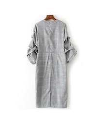ZARA（ザラ）の「グレン チェック ワンピース コーデ グレー