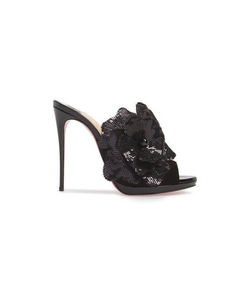クリスチャンルブタン フラワーモチーフ サテン バッグスリングヒールサンダル Christian Louboutin（クリスチャンルブタン）の「Women's