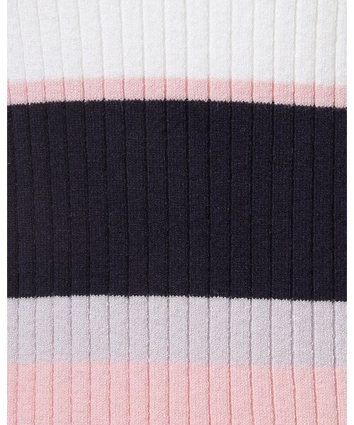 INGNI(イング)の「【春の新作】【WEB先行】マルチボーダーVネックニット/B(トップス・レディース・オフホワイト/ピンク/オフホワイト/コン/オフホワイト/ラベンダー・M)」の3枚目の写真