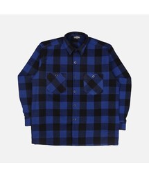 Understudyclub | スキャンプ チェック シャツジャケット (ブルー)(シャツ/ブラウス)