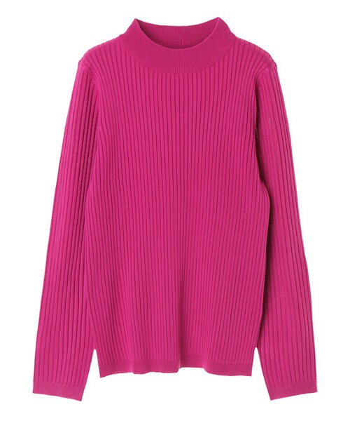 AMERICAN HOLIC（アメリカンホリック）の「・12col.モックネックリブニット（トップス・杢グレー/ブラック/ライトベージュ/グレーベージュ/イエロー/グリーン/ネイビー/パープル/マルチ/ボーダーアイボリー/ボーダーキャメル/ボーダーネイビー・F）」の14枚目の写真