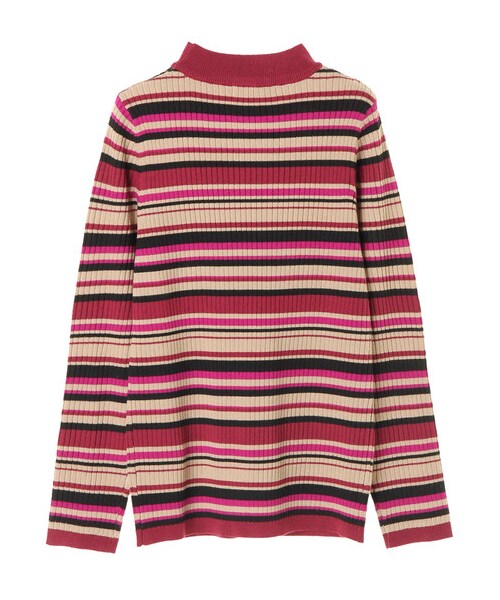 AMERICAN HOLIC（アメリカンホリック）の「・12col.モックネックリブニット（トップス・杢グレー/ブラック/ライトベージュ/グレーベージュ/イエロー/グリーン/ネイビー/パープル/マルチ/ボーダーアイボリー/ボーダーキャメル/ボーダーネイビー・F）」の3枚目の写真